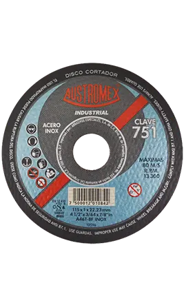 Disco para corte de acero inoxidable